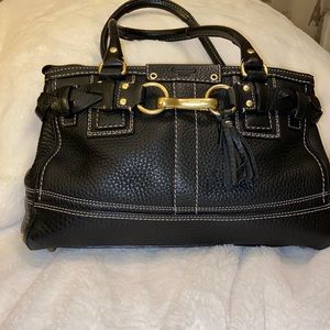 Coach black pebbled leather purse